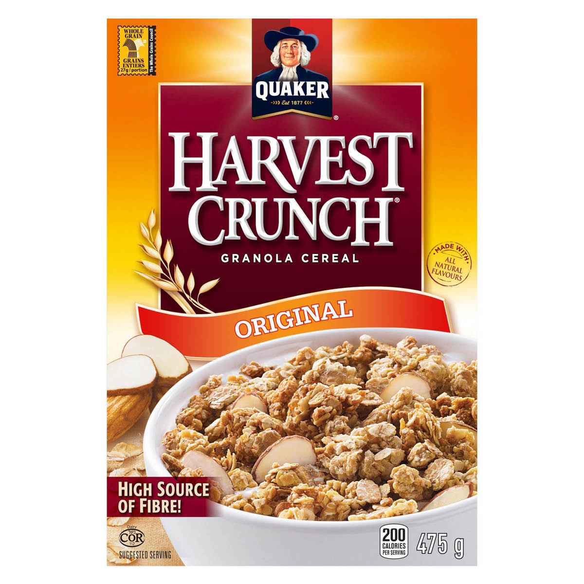 Quaker Harvest Crunch Original Cereal, 475g