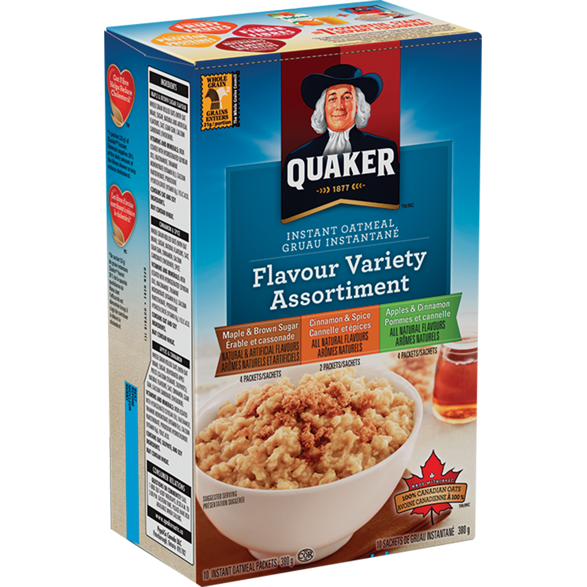 Quaker Instant Oatmeal Variety Flavour Pack, 314g