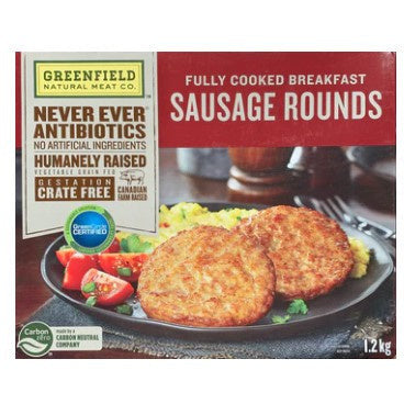 CASE LOT Greenfield Fully Cooked Breakfast Sausage Rounds 1.2kg