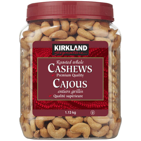 CASE LOT Kirkland Signature Whole Cashews, 1.13 kg