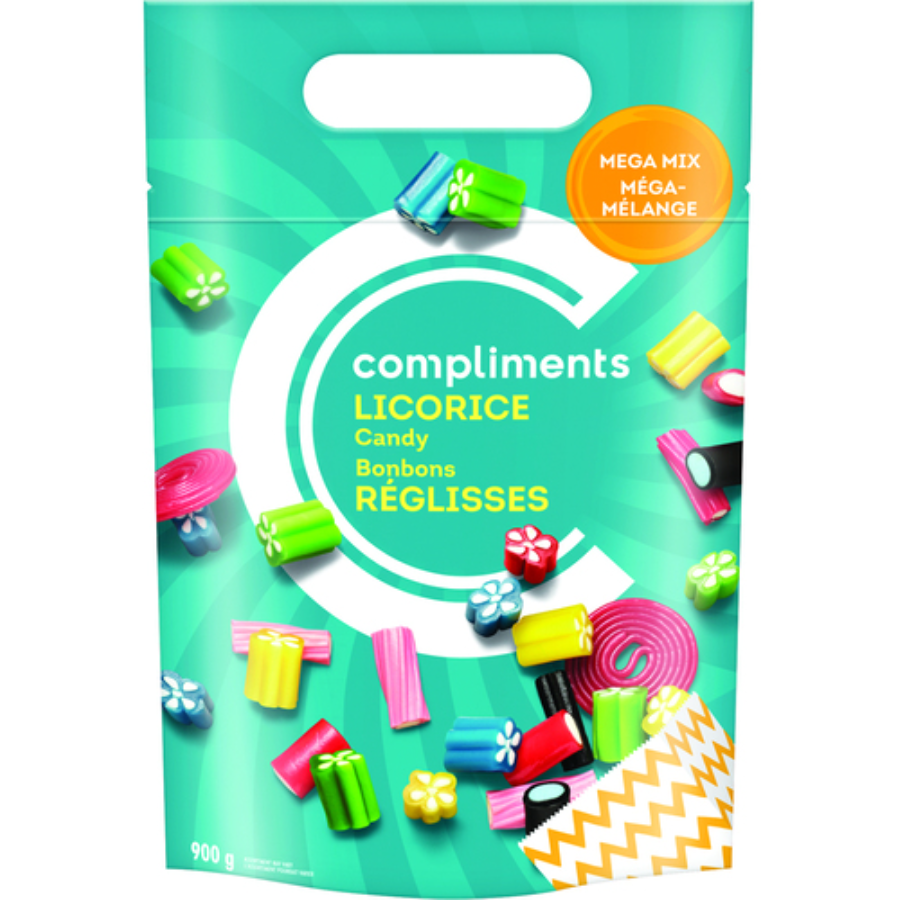 Compliments Licorice Mega Mix Candy, 900g