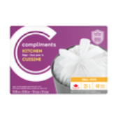 Compliments Small Kitchen 25L Scented Garbage Bags, 48 EA