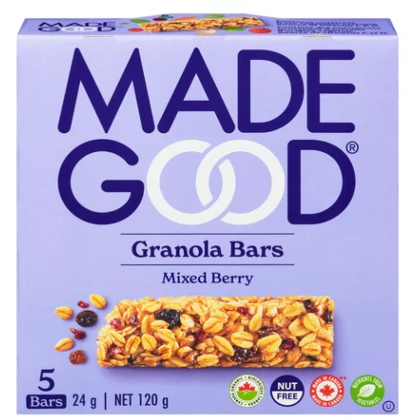 MadeGood Organic Mixed Berry Granola Bars, 120g