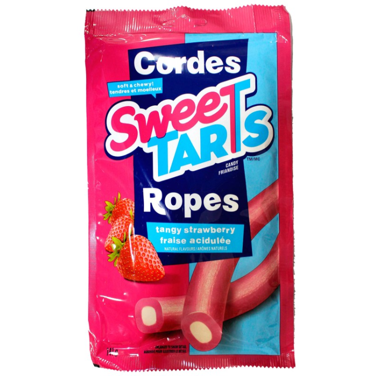 Sweetarts Tangy Strawberry Peg Bag Candy Ropes, 141g