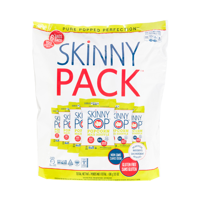 SkinnyPop Popcorn, 6 Pack, 108g