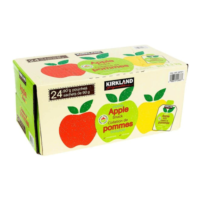 CASE LOT Kirkland Signature Organic Applesauce, 24 × 90 g