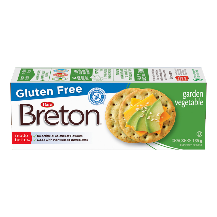 Dare Breton Gluten Free Garden Vegetable Crackers, 135g