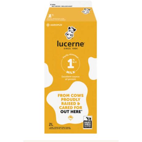 Lucerne 1% Milk, 2L