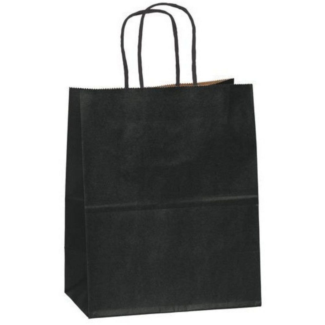 Kraft Paper Bag, Black, 10.5"x 8.3" x 4.4"