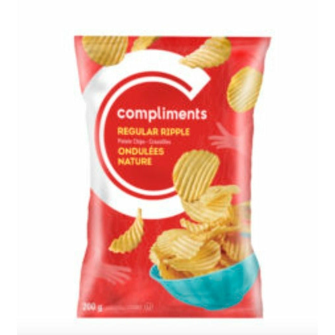 Compliments Regular Ripple Potato Chips, 200g