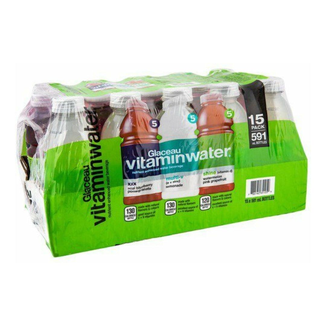 CASE LOT Glaceau Vitamin Water Variety Pack, 15 × 591 mL