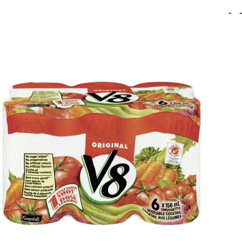 V8 Vegetable Cocktail Juice, 6 x 156 ml