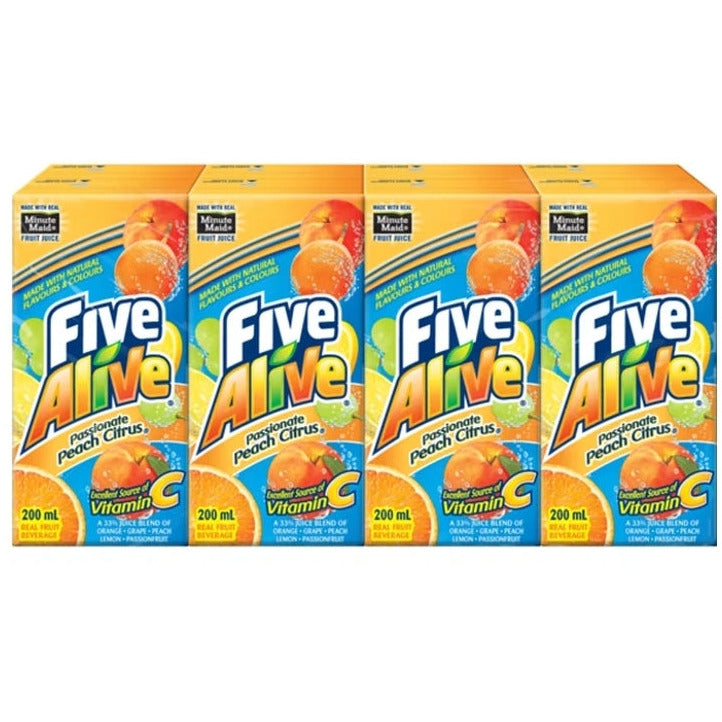 Five Alive Passionate Peach Citrus Juice Boxes, 8 x 200 ml