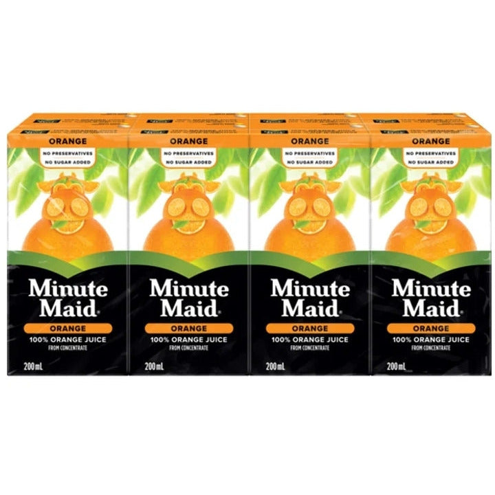 Minute Maid Orange Juice, 8 x 200 ml