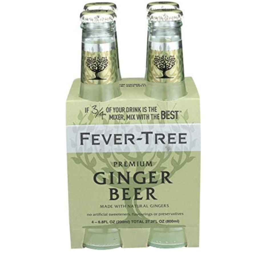 Fever Tree Ginger Beer Soft Drink, 4 x 200 ml