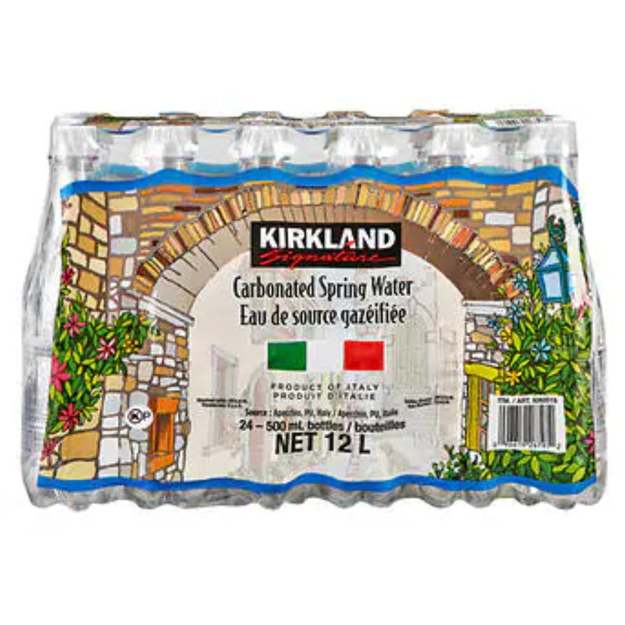 CASE LOT Kirkland Carbonated Spring Water, 24 pack