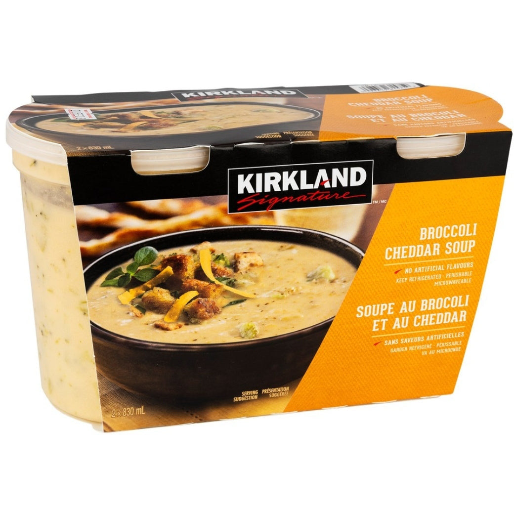 Case Lot Kirkland Broccoli Cheddar Soup 2x830ml