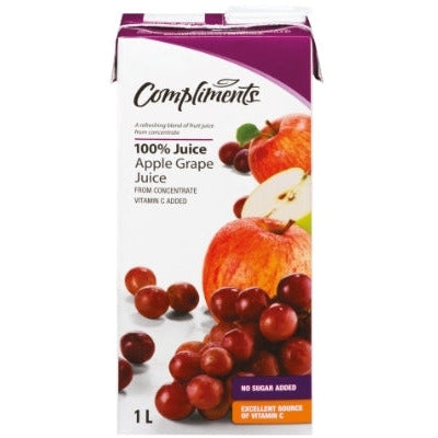 Compliments Apple Grape Juice, 1 L