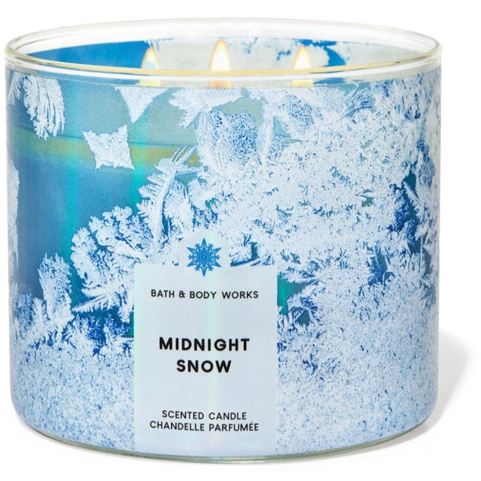 BBW Scented 3 wick Candle, Midnight Snow