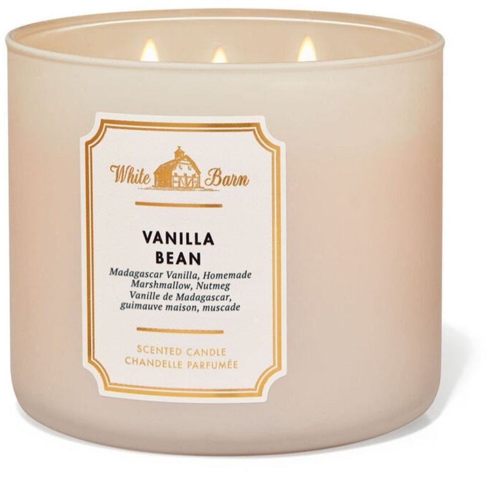 BBW Scented 3 wick Candle, Vanilla Bean