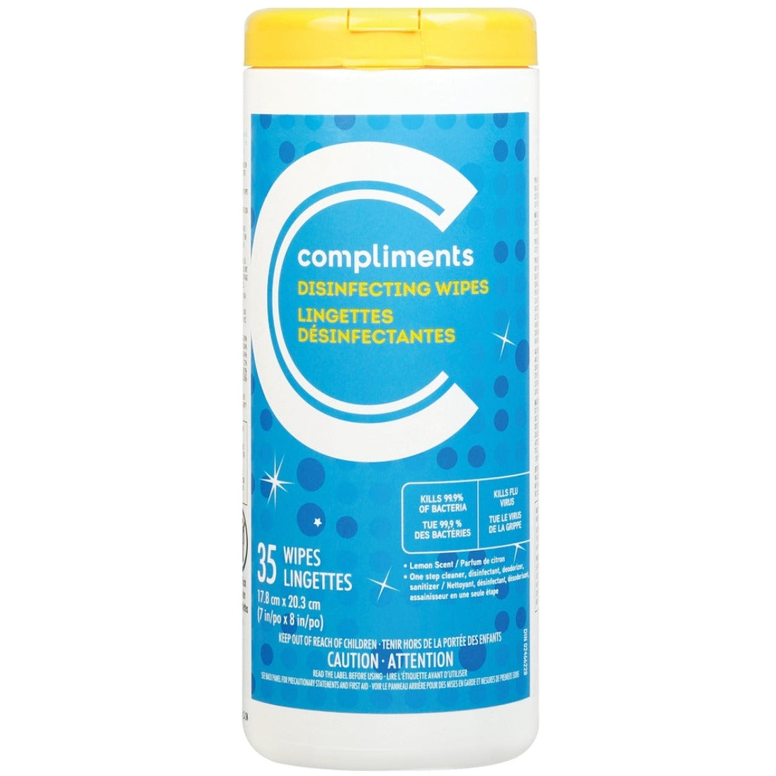 Compliments Wipes Lemon Scent, 35 wipes