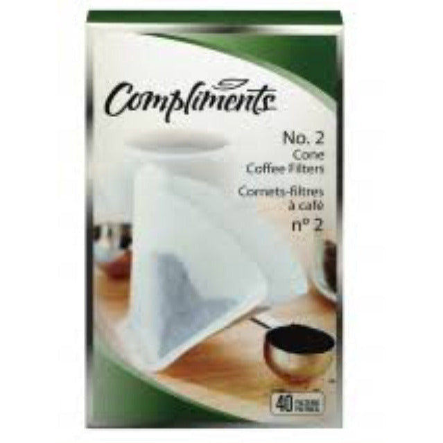 Compliments Coffee Filters Cone 2, 40pk