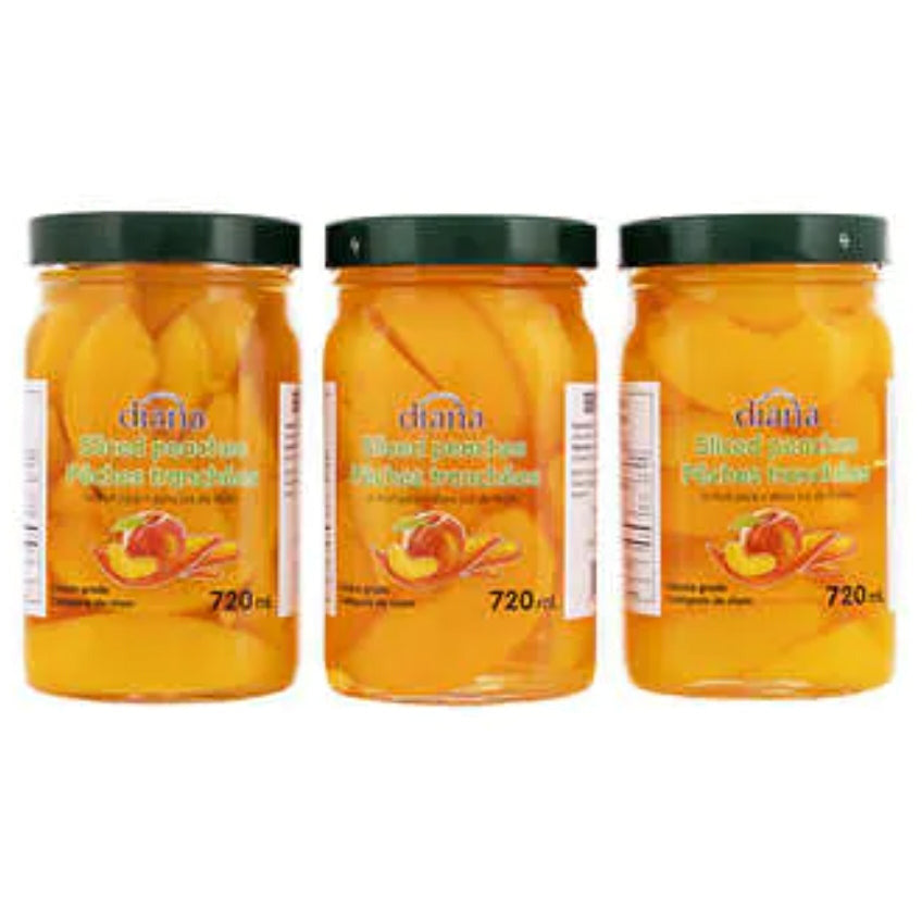 CASE LOT Diana Peach Slices in Fruit Juice 3 x 720 ml