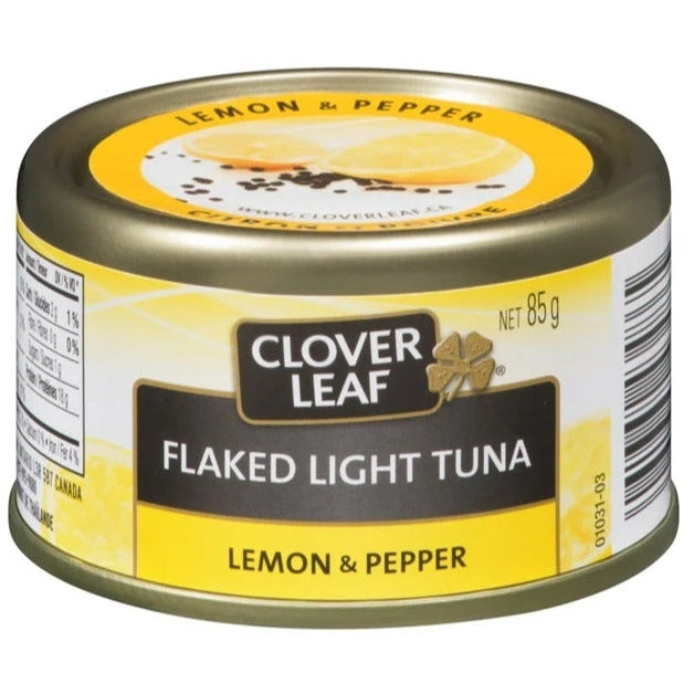 Clover Leaf Flaked Light Tuna, Lemon & Pepper, 85g