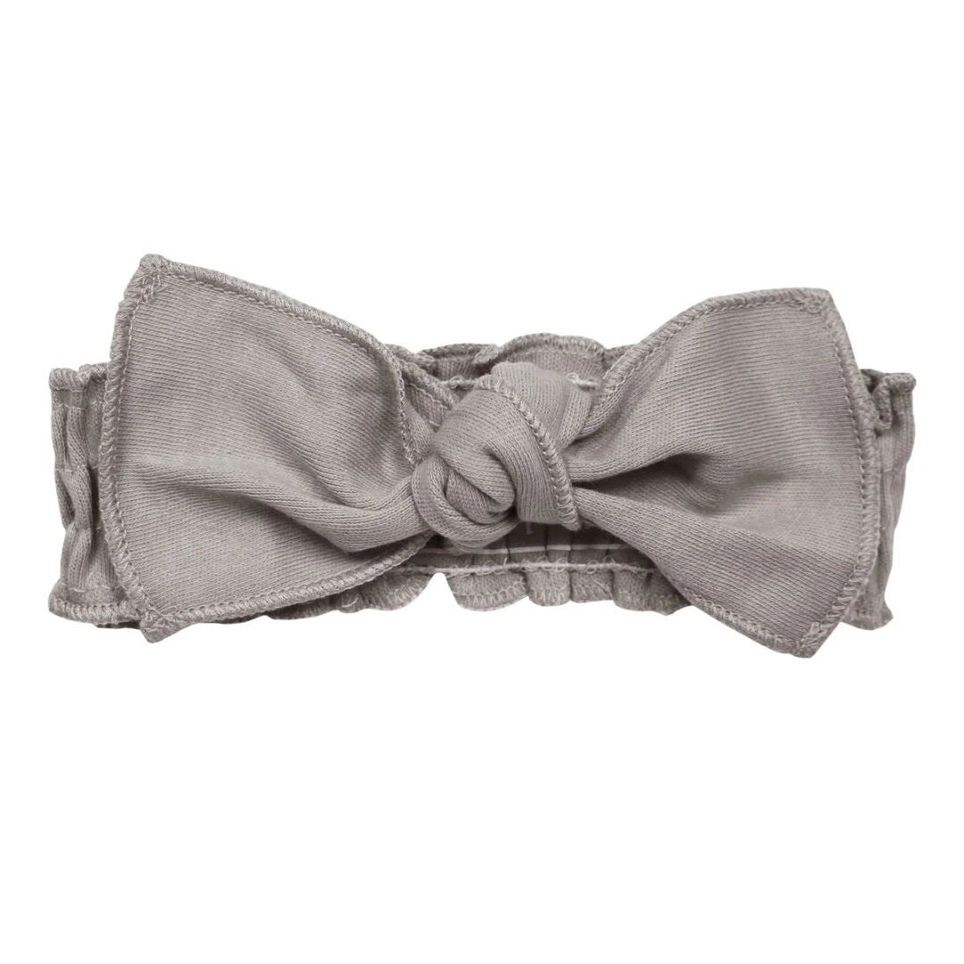 Smocked Tie Headband, Moonstone,0-12m