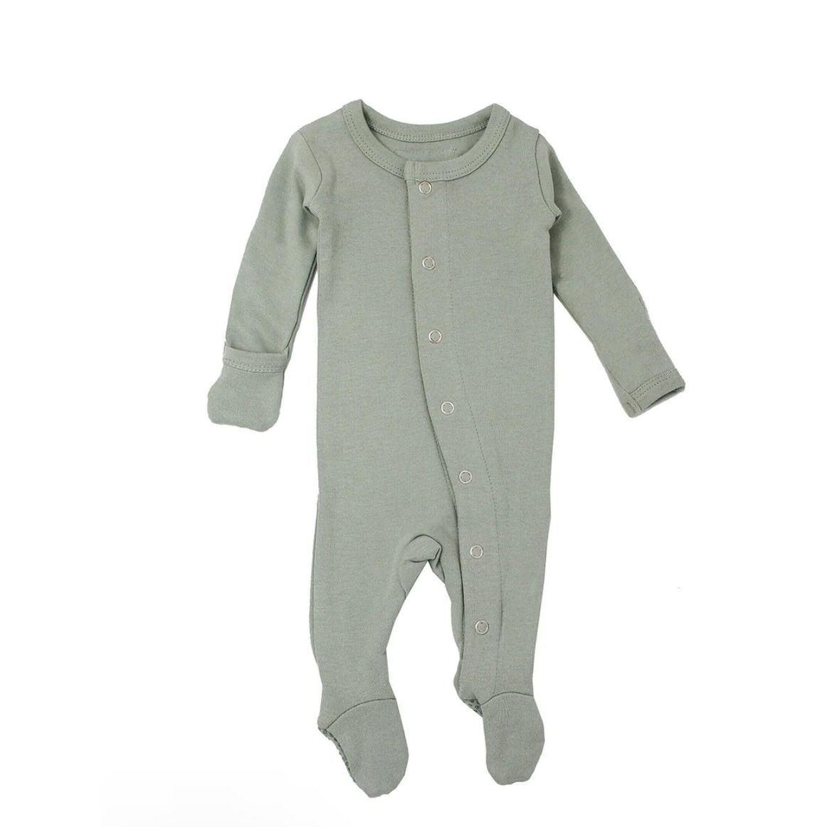 Organic Snap Footie, Seafoam, 6-9m