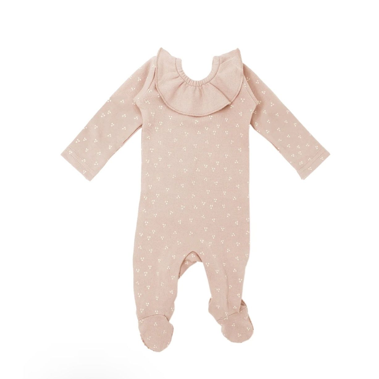 Organic Ruffle Footie, Beige 0-3m