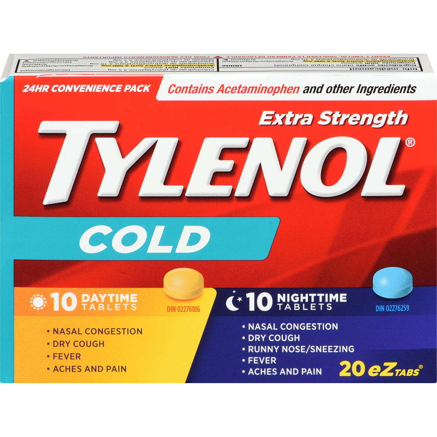 Tylenol Extra Strength Cold, Daytime/Nighttime, 20 ea