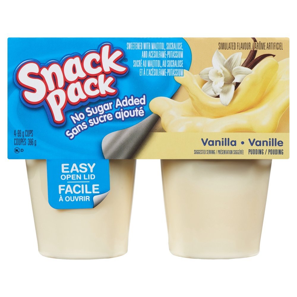 Hunts Snack Pack Pudding Cups Vanilla, 4pk x 99g