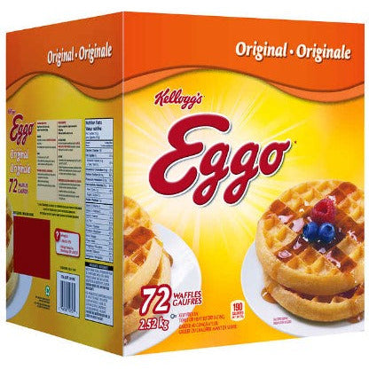 CASE LOT Eggo Waffles Original 72ct, 2.52kg