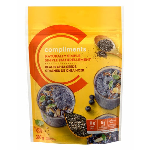Compliments Black Chia Seeds, 300 g