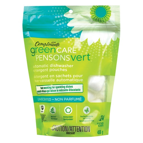 Compliments Green Care Dishwasher Detergent, 24 Pk