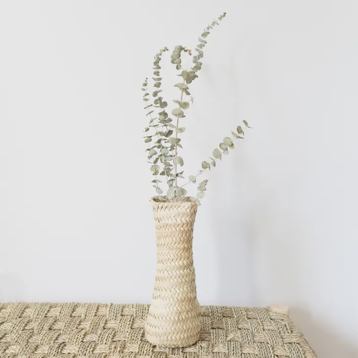 Handmade Straw Decorative Vase - Small