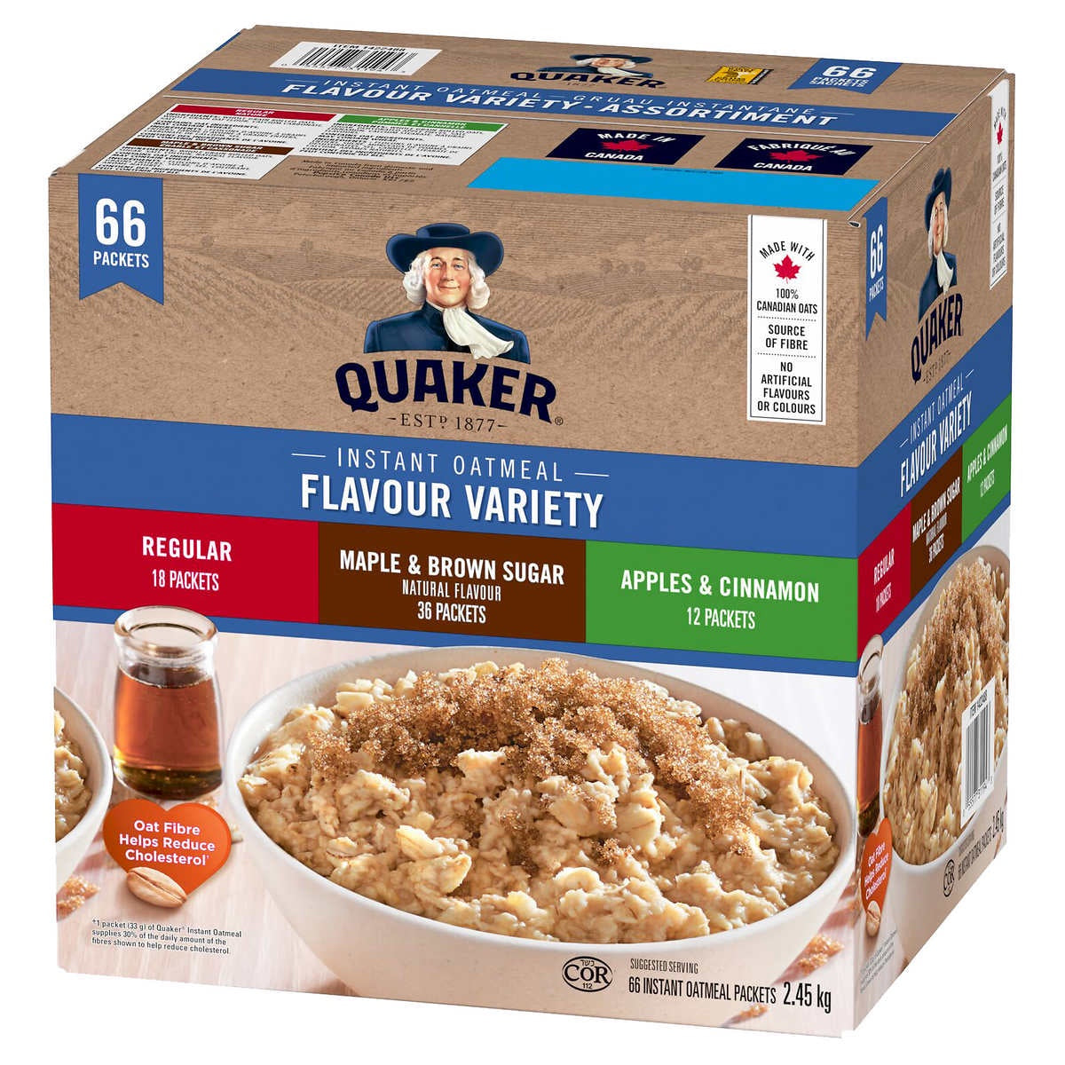 CASE LOT Quaker Instant Oatmeal 66 pk