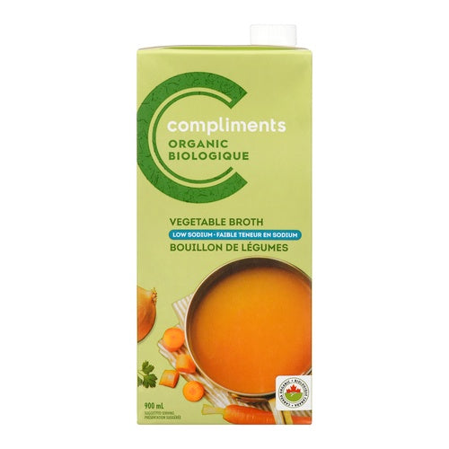 Compliments Organic Low Sodium Vegetable Broth 900 ml