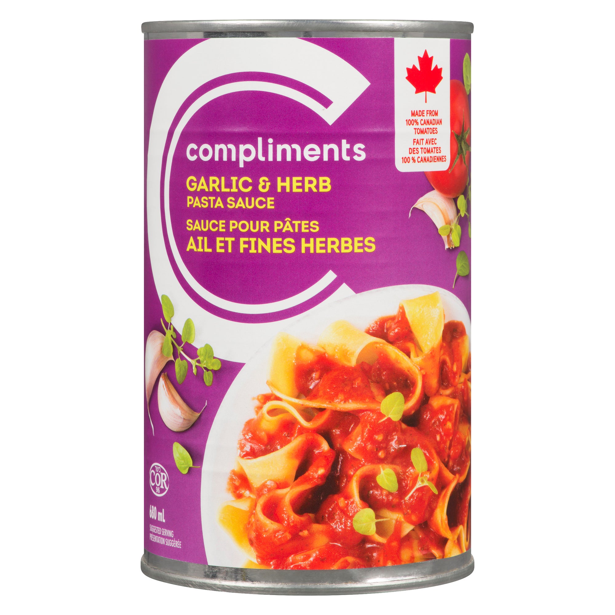 Compliments Garlic & Herb Pasta Sauce, 680 ml