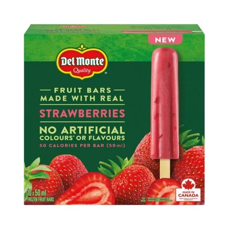 DelMonte Strawberry Frozen Fruit Bars 10 x 50 ml