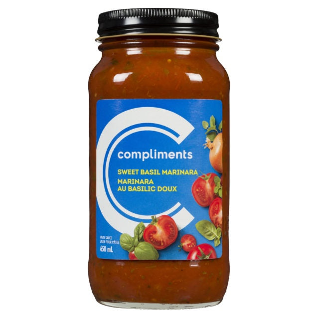 Compliments Marinara Sweet Basil Sauce, 650 ml
